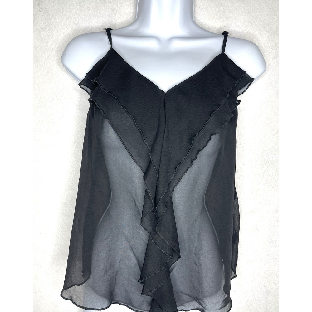 black sleeveless sheer blouse Medium romantic dainty soft girl fairy‎ grunge